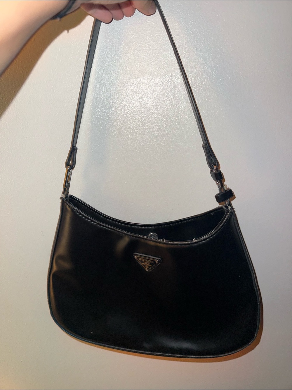 Black Shoulder Bag - Sleek Leather Hobo
